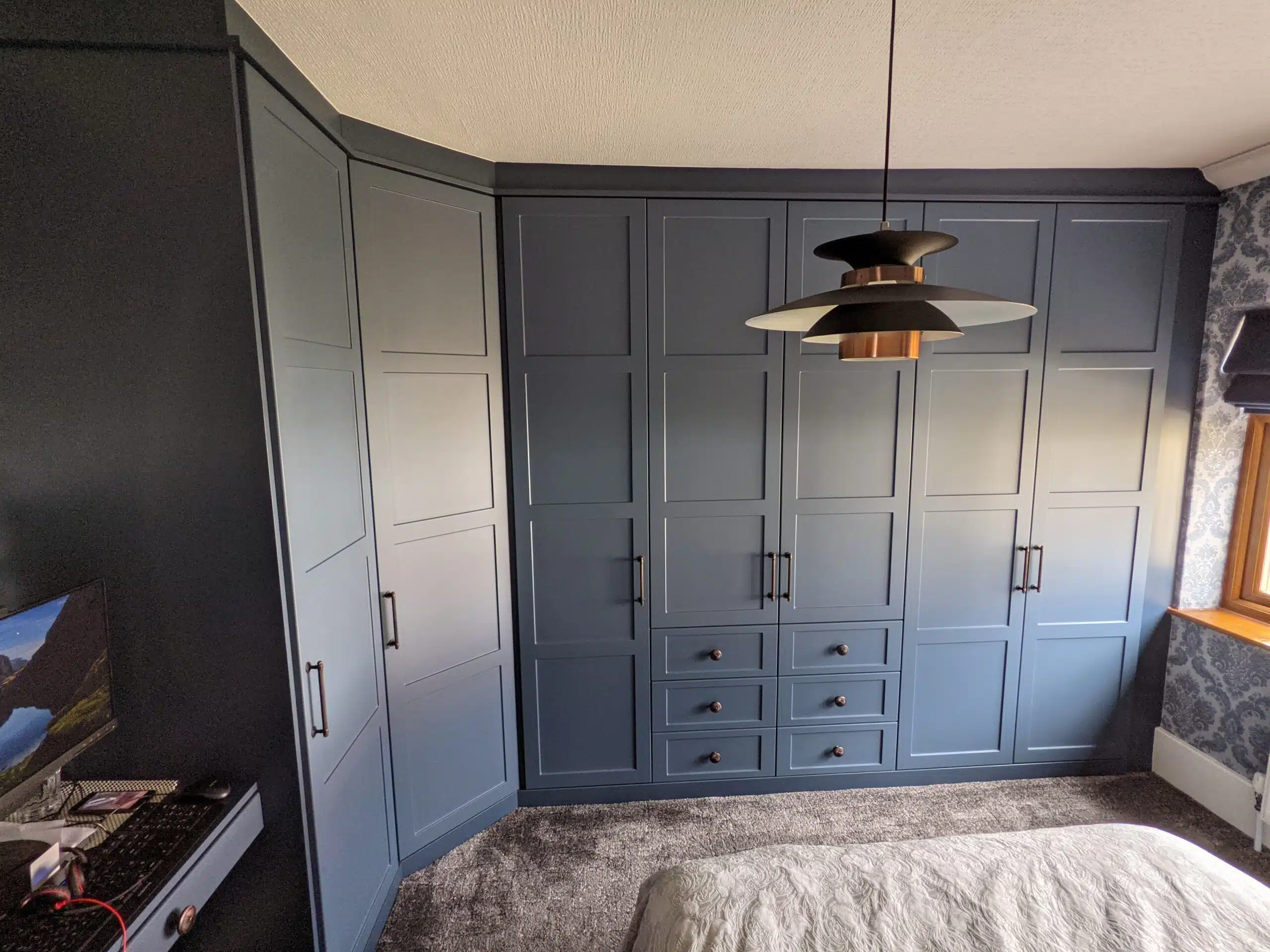 Fitted wardrobes with store top boxes