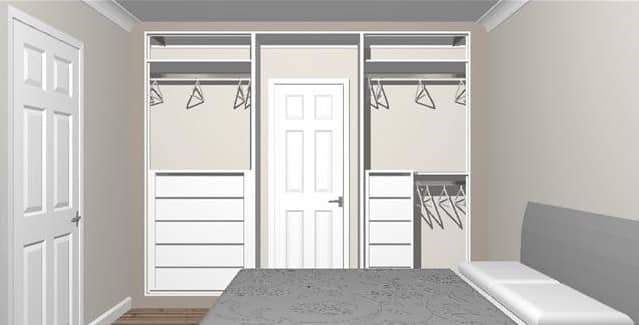 Hidden store ensuite wardrobe