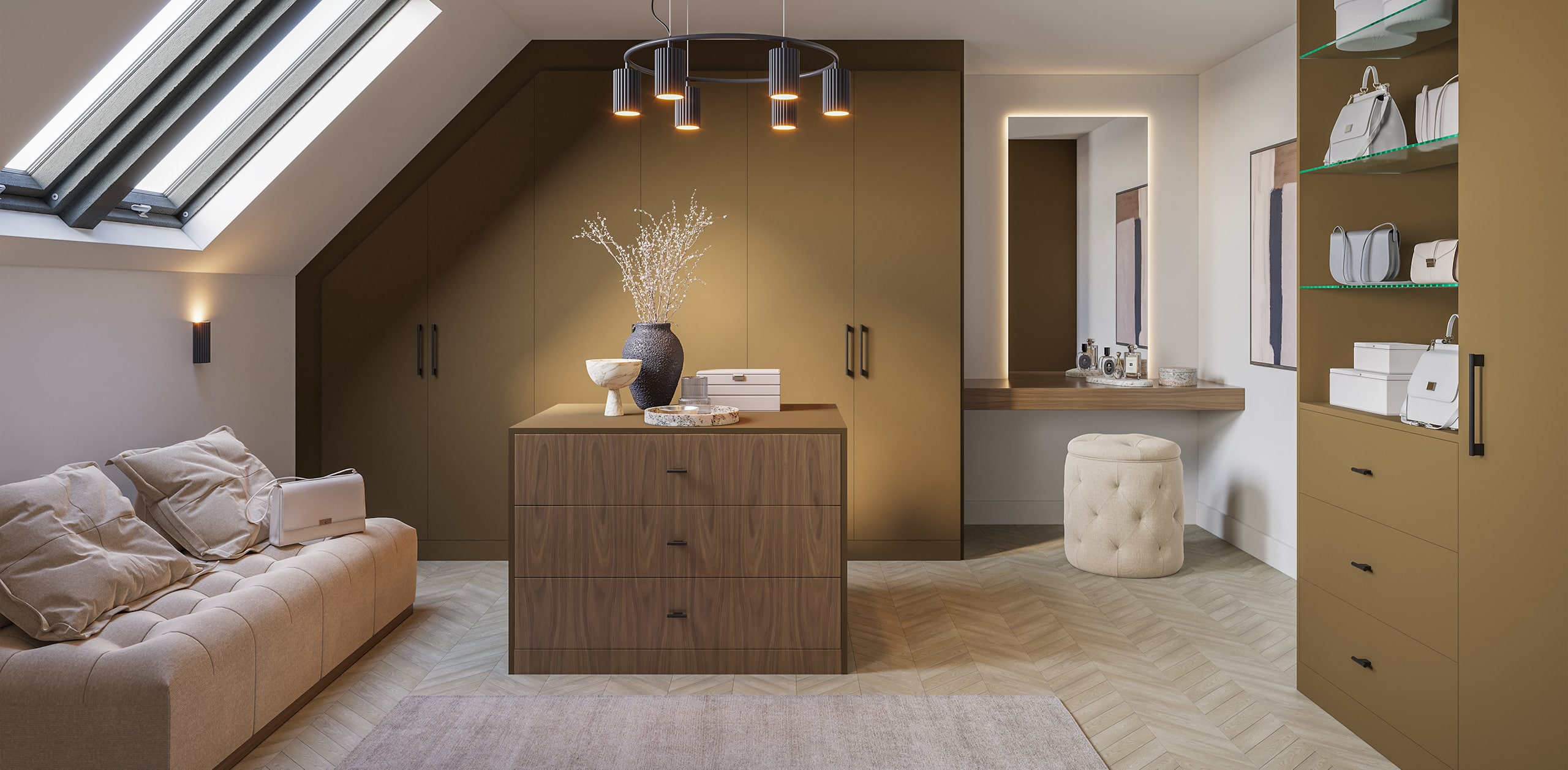 Built-in wardrobes with dressing table