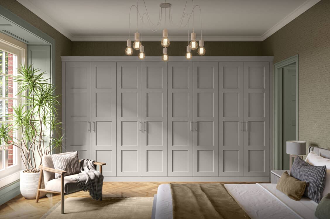 4 Panel Grey Fitted Wardrobes