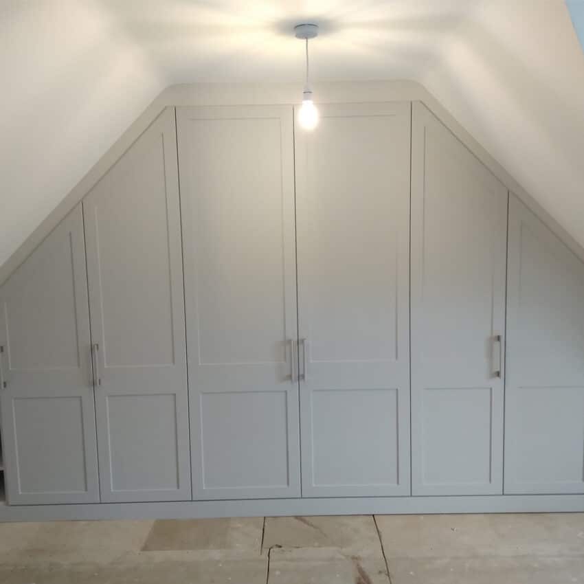 Shaker bedroom in small loft conversion