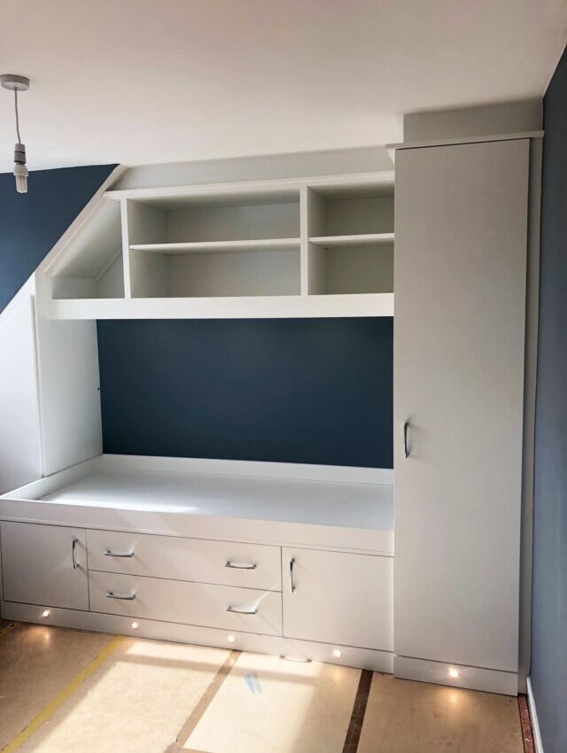 Fitted wardrobes in small room