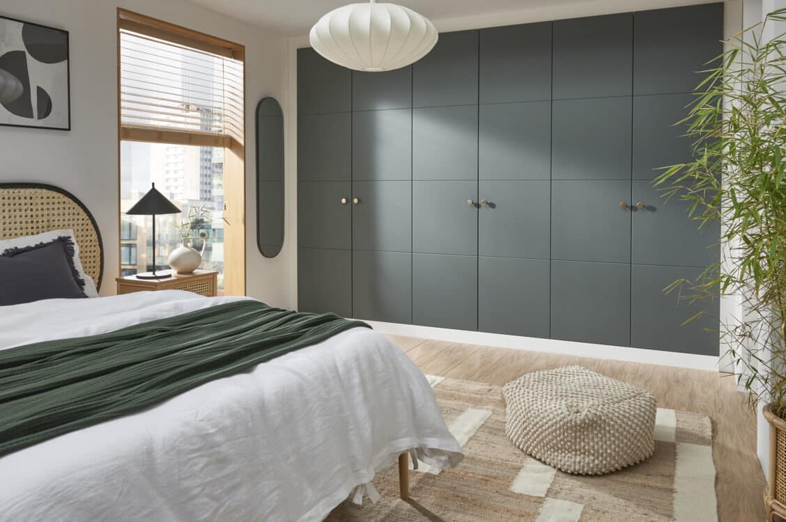 Luna Clover Fitted Wardrobes with White Frame