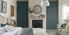 Venito Fitted Wardrobes in Clover Green with Cashmere frames