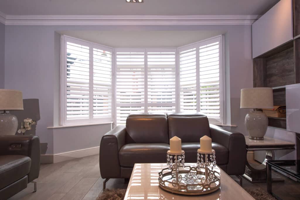 Fitted shutters in bay window