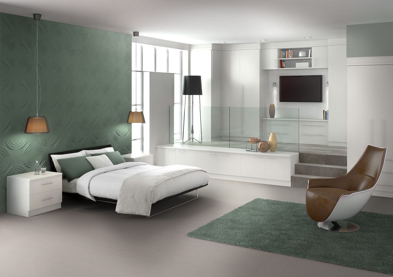 Contemporary White fitted wardrobes