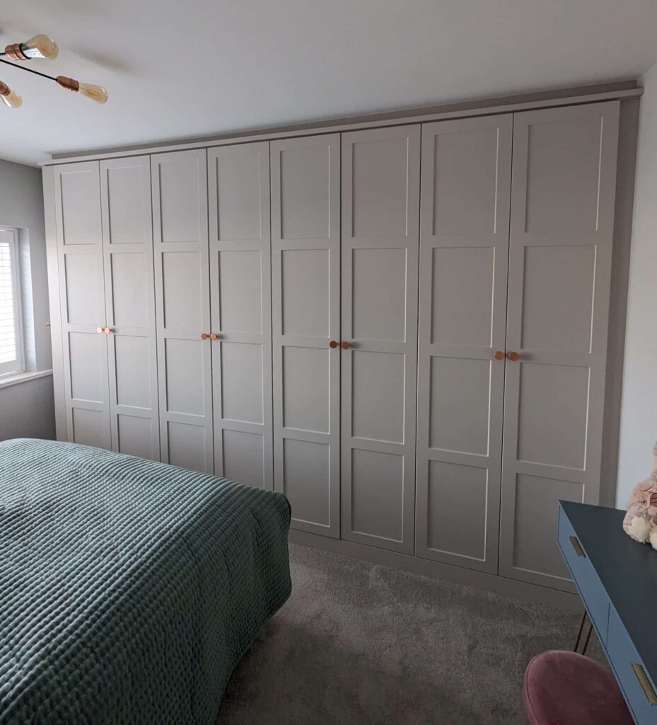 Grey 4 panel fitted wardrobes Hertfordshire