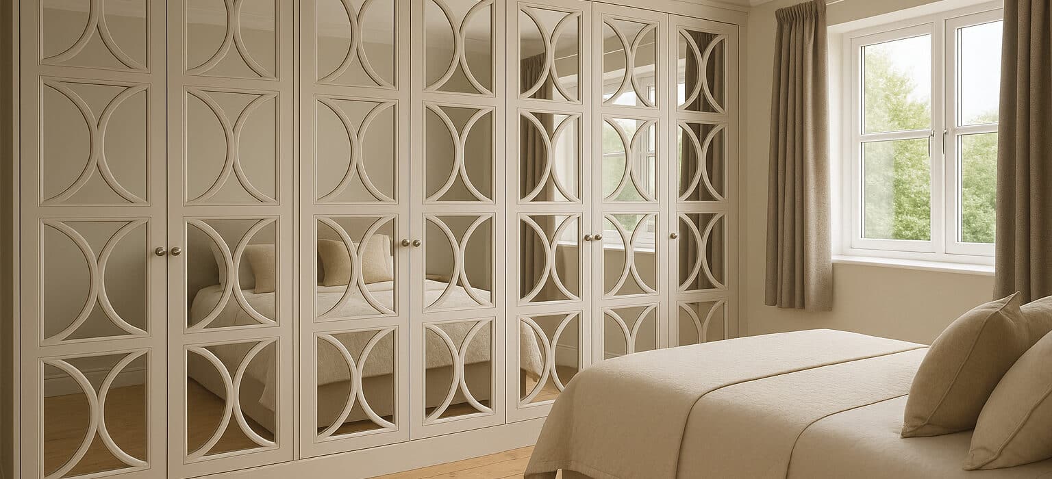 Chateau Cashmere Fitted Wardrobes with feature doors