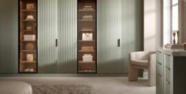 Deco Fitted Wardrobes in Reed Green