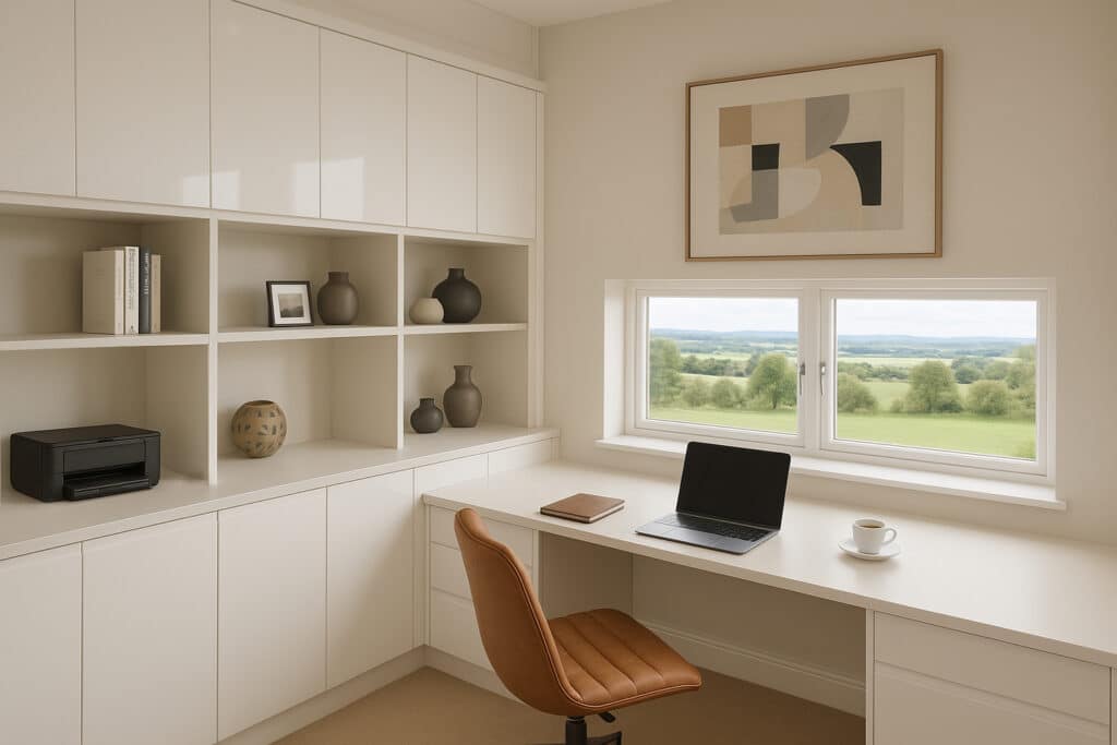 White Handleless Home Office