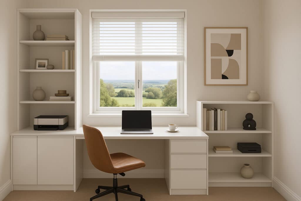 White Handleless Home Office