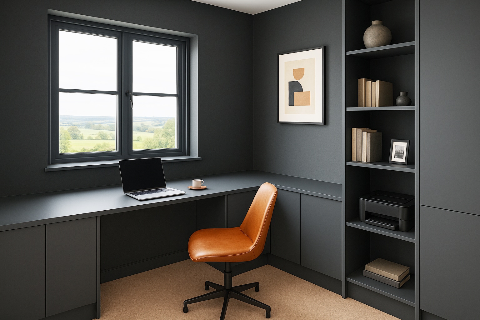 Matt Graphite Push To Open Home Office
