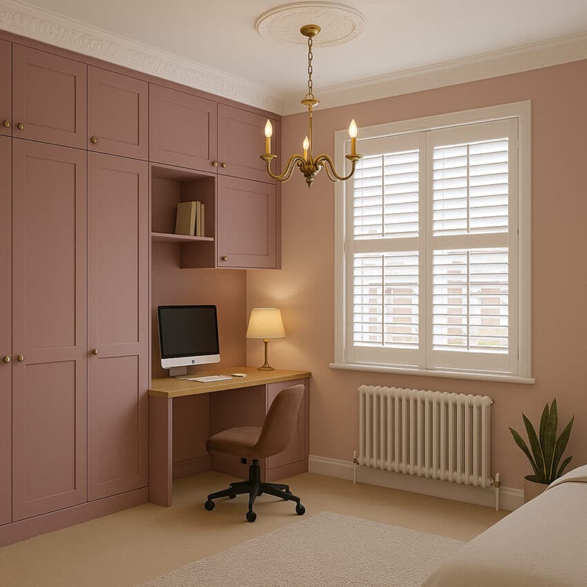 Shaker Classic Blush Bedroom with Shutters