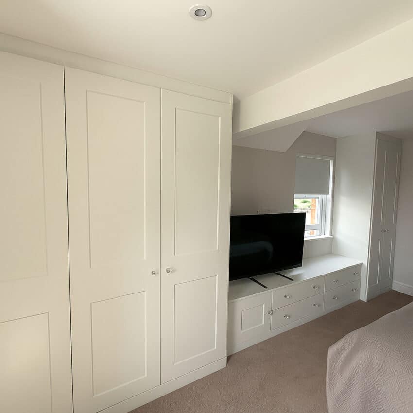 White shaker style fitted wardrobes in Manchester