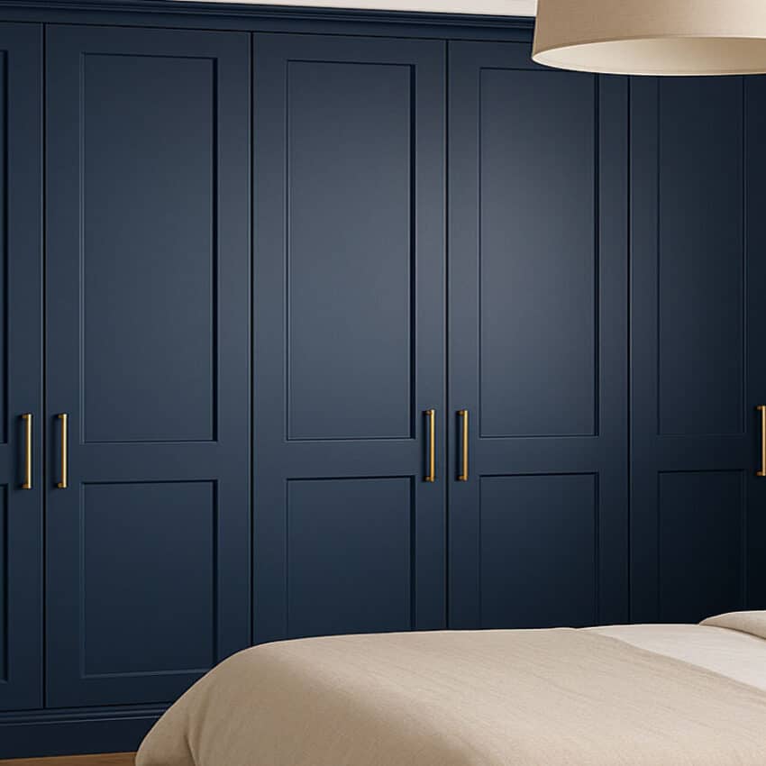 Indigo Blue Fitted Wardrobes in shaker style