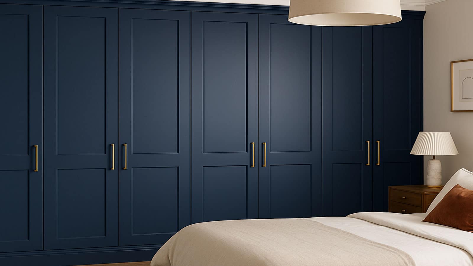 Indigo Blue Fitted Wardrobes in shaker style