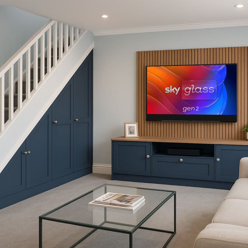 Understairs Storage in Classic Blue Shaker