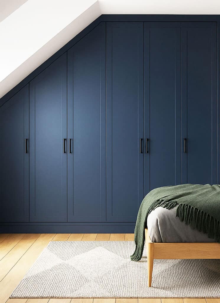 Blue Fitted Wardrobes for Sloping Ceilings