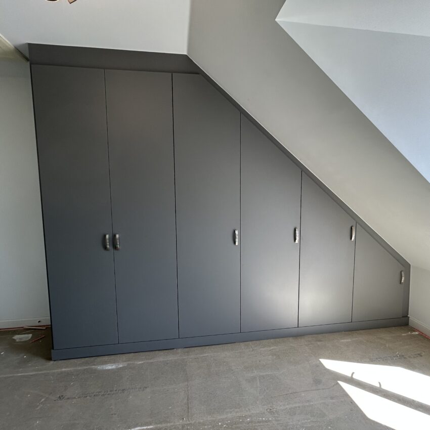 Angled fitted wardrobes in awkward space