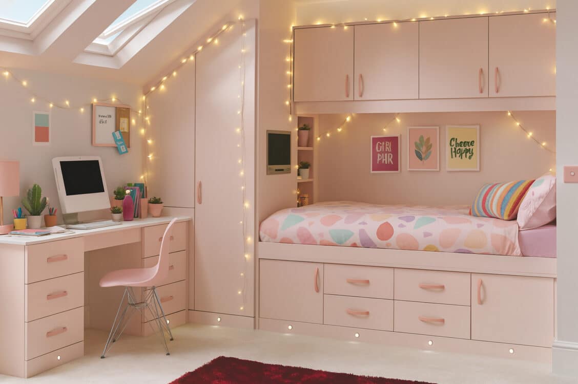Cassia Blush Space Saver Fitted Wardrobes