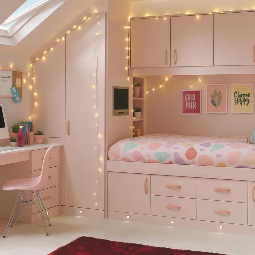 Cassia Blush Space Saver Fitted Wardrobes