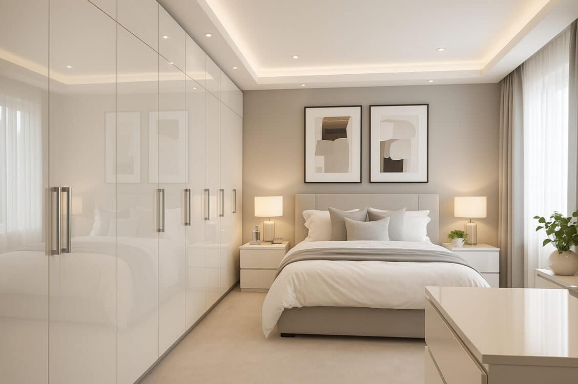 Jasmine cashmere high gloss fitted wardrobes
