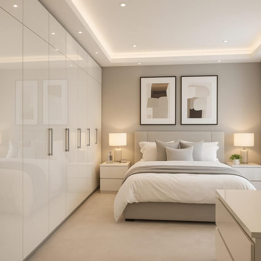 Jasmine cashmere high gloss fitted wardrobes