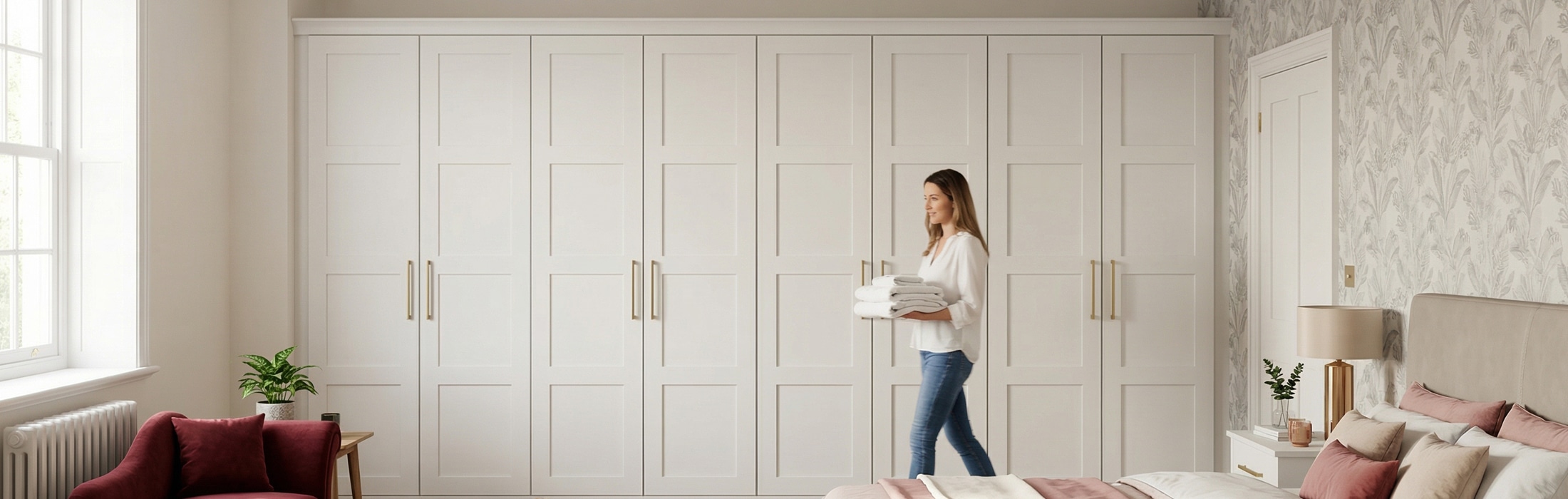 4 panel white shaker wardrobes