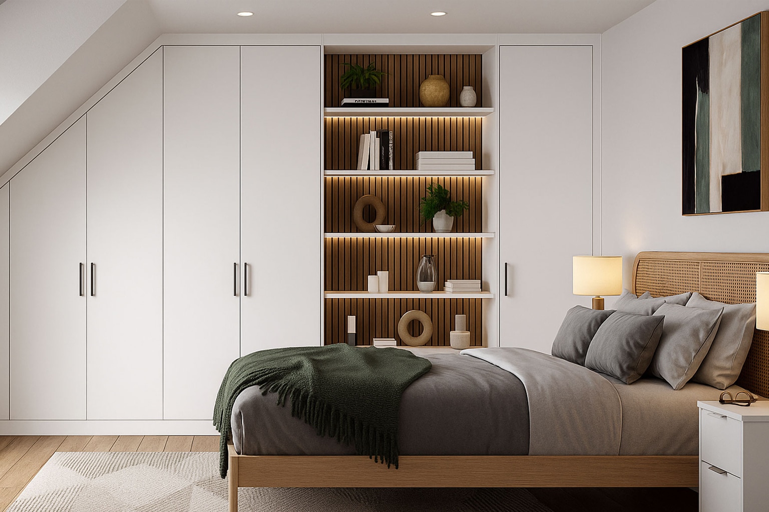 Cassia Angled White Fitted Wardrobes