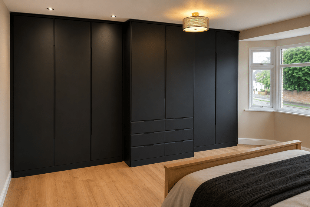 Gabriella Handleless Black Fitted Wardrobes