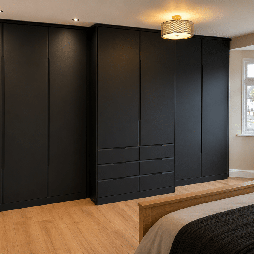Gabriella Handleless Black Fitted Wardrobes