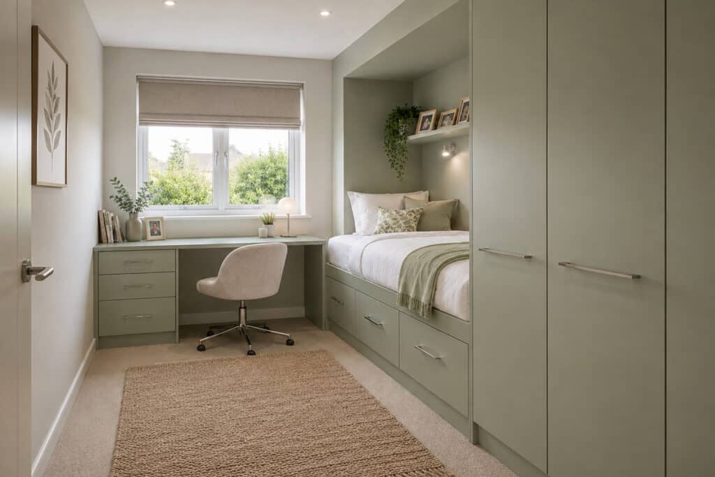 Space Saver Green Fitted Wardrobes